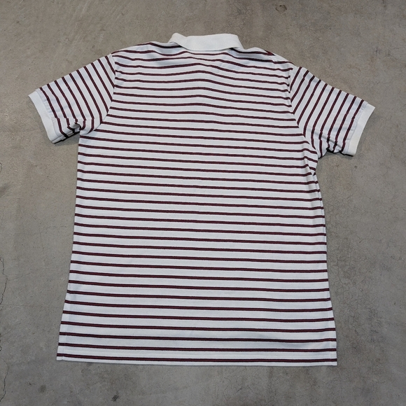 VTG 90s Polo Ralph Lauren Striped Polo Shirt Whtie Red Green Pony Mens L - Picture 4 of 6